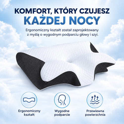 Ovelo NeckRelief — Ortopedyczna Poduszka Motylkowa na Ból Szyi i Karku